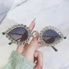 Lunettes de soleil rétro avec monture en métal, œil de chat, pour femmes et hommes, strass, lunettes de fête Y2k, cristal, Design de marque, Hip Hop, diamant