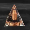 Dekorativa föremål Figurer Spiral Copper Wire Orgonite Pyramid Obsidian Orgone Healing Energy Yoga Meditation Ornament 231130