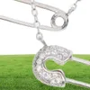 Europese vrouwen sieraden eenvoudige veiligheidspen ketting verhard cz glanzend zilver 925 eenvoudig nieuwste ontwerp zilveren sieraden5163222222220