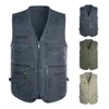 Zwemvest Boei Heren Vest Tactisch Outdoor Zwemvest Uitrusting Jas Zomer Vissen Vest Mannen Tool Multi-Zakken Mesh Werk Mouwloze Jas Mannelijke 231201