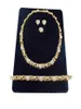 2 комплекта, комплект африканских украшений для женщин, ожерелья, серьги, комплекты ювелирных изделий из золота 14 карат для женщин, серьги свадебных украшений для женщин set3186998