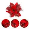 Decoratieve bloemen 15 stuks bloem kerstkrans tafelblad glitter bloemendecoratie kunstmatige PVC bruiloftsslinger