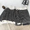 Clothing Sets Boys Girls Autumn Winter Korean Style Children Clothes Childrens Stripes Cashmere Set Kid Thickened Two-piece