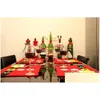 Décorations de Noël Creative Table Set Santa Claus Costume Set de table Tapis Home Cafe Décoration Za3882 Drop Livraison Jardin Festif DHF0Z