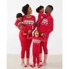 Famille correspondant tenues 2023 ans vêtements de Noël pyjamas ensemble mère père enfants bébé barboteuse doux vêtements de nuit Look 231201