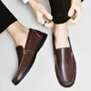 Kleid Schuhe Echtes Leder Männer Loafer Slip on Business Casual Klassische Weiche Mokassins Atmungsaktive Wohnungen Fahren 231130