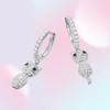 Pendientes BAMOER de Plata de Ley 925 con bonito gato y cristal, deslumbrantes pendientes colgantes de circonita cúbica para mujer, joyería de plata esterlina SCE519 2104574110