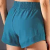 Lu Lu Shorts align Lemon Yoga Femmes Taille Haute Extensible Entraînement Athlétique Fitness Actif 2 en 1 Course Double Couche Short De Sport Jogger