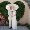 Parasol en papier bambou 60/80cm, parapluie en papier pour faveur de fête de mariage, centres de table de réception nuptiale, accessoires Photo 017