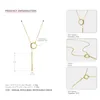 Pendants ZHOUYANG 925 Sterling Silver Long Pendant Necklace For Women Romantic Yellow Gold Color Gifts Fine Jewelry EMNL003