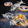 Suprimentos de brinquedos de Natal High-Tech Spaceship Starship Combat Aircraft Building Block MOC Starfighter Brick Brinquedos Educativos para Crianças Meninos Presentes de Natal 231130