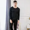 Sous-vêtements thermiques pour hommes et femmes, ensemble chaud, couleur unie, Long Johns, hauts et pantalons, ensemble de Couple, hiver