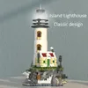 ألعاب عيد الميلاد لوازم 1092pcs المنارة الكهربائية لبنات البناء في Fisherman's Hut Flowing Lighthouse Assembly Bricks Ofktop Homents Christmas Higds 231129