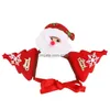 Dog Apparel Christmas Cute Cat Headband Felt Cloth Hat Deer Antler Crown Santa Claus Costume Cosplay Headdress Pet Accessories Drop Dhqvr