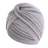 Nieuwe Vrouwen Stretch Cross Twist Tulband Hoed India Hoofddoek Slaap Nachtmuts Beanie Motorkap Haaruitval Chemo Caps Islamitische Wrap caps