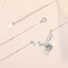 Chains HK0048 Lefei Fashion Trendy Luxury Classic White Moissanite Dangle Deer Necklace For Charms Women S925 Silver Party Jewelry Gift