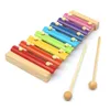 Keyboards Piano Wooden 8 Tones Multicolor Xylophone Wood Musical Instrument Toys For Baby Kids Accessories DIN889 231201