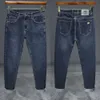 Men Pants Denim Fashion Desinger Slim Fit Black Blue Gray For Man Streetwear Casual S Clothing Male Jeans