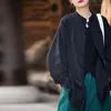 Women's Jackets Spring And Autumn Cotton Ramie Do Old Sand Wash Cardigan Shirt Coat