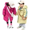 Down Coat Girls Winter Płaszcz Zimowy kurtki 210 lat chłopców śnieg parka grube ciepłe odzież wierzchniej Dzieci moda moda kurtki 231201