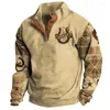 Herenhoodies 3D-geprint sweatshirt Koreaanse Street Wear lange mouwen losse en comfortabele winter hipster bodybuilding gesp truien