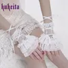 Fingerlösa handskar japanska söta vita spetsar handskar gotiska lolita cosplay bandage båge korta arm ärmar fingerlösa handskar kvinnor kläder tillbehör 231201