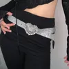 Belts Silver Belt Heart Shaped Sequin Water Diamond Women's Punk Fashion Luxury Dress Decoration Trouser