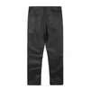 Men's Pants Y2k Front Pocket Wax Pu Leather For Men Straight Slim Casual Overall Ropa Hombre High Street Loose Cargos Oversized