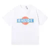 Rhude 럭셔리 브랜드 Rhude 셔츠 남자 T 셔츠 디자이너 남자 셔츠 남자 남자 반바지 인쇄 화이트 블랙 s m l xl 면화 패션 청소년 남성 Tshirts tshirt9sjj