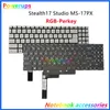 Claviers Clavier rétro-éclairage US RGB Perkey pour ordinateur portable d'origine pour MSI Stealth 17 Studio MS-17PX V203122PK1 V203122QK1 231130