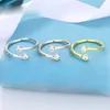 18k gold luxury crystal diamond shining brand designer rings for women girls 925 silver Spring Horse Eye stone simple ring jewelry gift