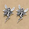 200Pcs alloy Angel Fairy Charms Antique silver Charms Pendant For necklace Jewelry Making findings 21x15mm234N