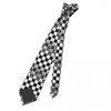 Noeuds papillon cravates d'échecs hommes femmes maigre polyester 8 cm cou d'échiquier noir et blanc pour hommes accessoires cravate fête de mariage