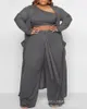 Dames Tweede stuk broek Set Jurk Open Front Long Cardigan Women Plus Size Sets Crop Top Suspenders jurken Casual Matching