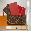 Genuine Leather Purses envelope Bags M61276 Multi Felicie Pochette CrossBody hand bag luxury Designer Clutch mens Vintage Wallets satchel Women Totes Shoulder Bag