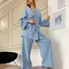 Damen-Nachtwäsche, japanisches Kimono-Set, 100 % Baumwolle, Bademantel, sexy Pyjama, zweiteiliger lockerer Schweiß-Dampfanzug, Home-Service-Set, modische Nachtwäsche 231130