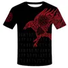 Men's T Shirts 2023 Summer Fashion Viking Tattoo Shirt Men Odin 3D Tryckt rolig t-shirt Harajuku Casual Streetwear Tops