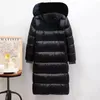 Kvinnor Down Parkas Fake Fur Autumn Winter Coat Män Lång jacka för mäns glansiga kläder Varma parka vattentätt huva snö slitage 231201