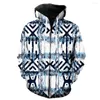 Hoodies masculinos estilo francês listra zíper hoodie impressão 3d com capuz jaquetas unisex casual manga longa legal 2023 oversized topos