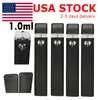 USA STOCK 1,0 ml Vape Pen jetables E-cigarette Pods Vaporisateur à bobine en céramique Snap dans les chariots Huile épaisse Vide Batterie rechargeable 280 mAh Logo personnalisé Stylos à fenêtre en diamant