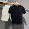 Erkek Tişörtleri Bahar Sonbahar Kısa Kollu İnce Triko İnce Slim-Fit Basit yarım kollu Top Yaz Gömlek