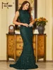 Casual Kleider Missord 2023 Rundhalsausschnitt Meerjungfrau Abendkleid Frauen Ärmellose Pailletten Bodycon Party Prom Formale Damen Langes Kleid