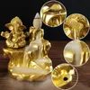 装飾的なオブジェクト図形のゴールデンバックフロウ香香彫り仏象ゴッド樹脂ホルダーコーンセンサーホームデコレーション231130
