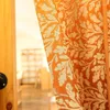Tenda Foglie arancioni Tende corte per la cucina Tende in tulle trasparente per porte e finestre Decorazioni per la casa Balcone Tie-up romano