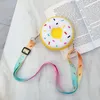 Adorável desenho animado arco-íris donut saco de silicone meninas crossbody bolsa donut moeda bolsa 7 estilo atacado