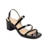 Sandalen Zapatos De Mujer 2023 Gladiator Met Vierkante Kop Dikke Hoge Hak Kinderkleding Schoenen Voor Vrouwen Plus Size 28-52 259