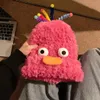 Beanie Kafatası Kapakları Sonbahar ve Kış Çok yönlü büyük kafa bandı sıcak örme kadınlar için sevimli komik peluş şapka 231201