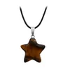 Pendant Necklaces Natural Stone Hand Carved Five-pointed Star Original Crystal Lucky