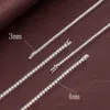 Chokers 925 STERLING Gümüş Tenis Kolye Kadınlar için Gerçek 3 4 5mm Elmas Gra Sertifika Boyun Zinciri Güzel Takılar 231130