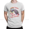 Men's T Shirts Parrot Animal Cotton TShirts Daily Attitude Affirmations African Grey Image Classic Distinctive Shirt Hipster Tops